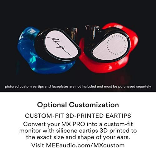 MEE audio MX1 PRO Dynamic Driver In-Ear Monitor Headphones – Professional Quality Sound Isolation Earbuds with Memory Wire Comfort, Detachable Cables, and Transparent Design for Musicians and Audiophiles – Exceptional Audio Clarity for Live Performances and Studio Sessions