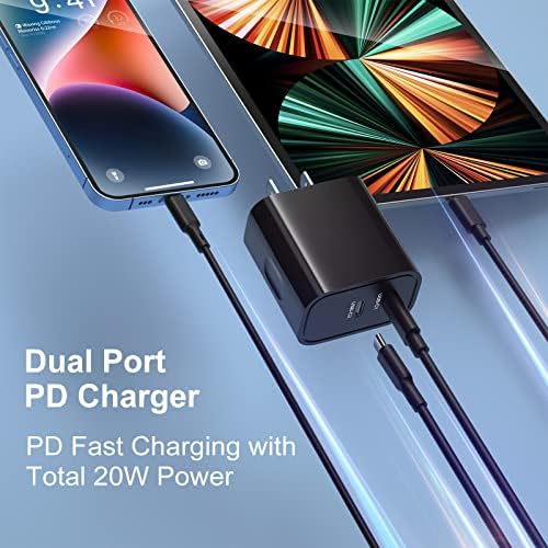 Costyle 20 W Dual USB C Wall Charger Pack (3) – Ultra-Fast Charging Block for i Phone 11-16, i Pad, Galaxy S23, and Apple Watch Series 7/8 – Compact Travel Adapter for Enhanced Device Compatibility and Performance
