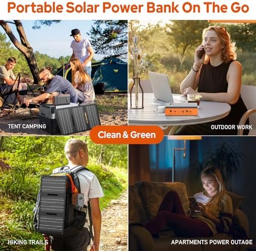 High-Capacity 24000 m Ah Portable Power Bank with 65 W AC Outlet – Ultimate Laptop Charger and Outdoor Backup Battery Pack for Camping, RV, Home, and Office – Fast Charging Convenient Power Source in Vibrant Orange