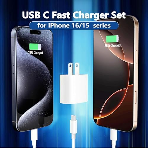 High-Speed USB C Charger for Apple i Pad Pro 12.9/11″ & i Phone 16 – Enhanced 10 ft USB C to C Cable, Fast Charging Block for i Pad 10 th Gen, Air 4 th/5 th, Mini 6 th/7 th – Ultimate Compatibility & Efficiency for On-the-Go Power Solutions