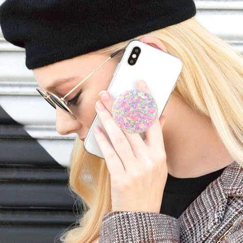 Universal Cell Phone Stand Compatible with for Phone Grip Holder, 360° Rotation-Transparent Magnetic Sparkling Starlight Drops colloidal Powder (Lilac) – Enhanced Compatibility and Speed