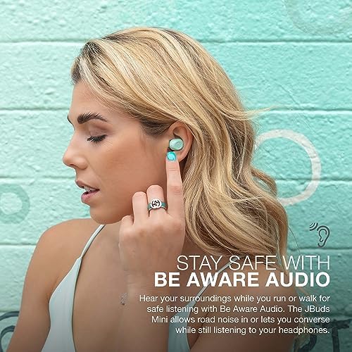 JLab JBuds Mini Tones True Wireless Earbuds – Ultra-Lightweight Bluetooth Earbuds with IP55 Sweat & Dust Resistance, Seamless Multipoint Connectivity for Effortless Device Switching, Enhanced Be Aware Audio for Safety, and Customizable EQ Modes for Superior Sound and Clear Calls, Ideal for Active Lifestyles and Everyday Adventures