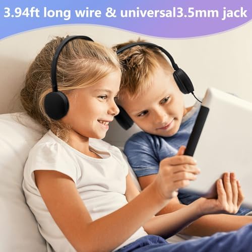 Vibrant 12-Pack Kids Classroom Headphones – Durable Multi-Color Wired Design with Adjustable Headband and 3.5 mm Jack for Optimal Comfort and Versatility – Perfect for Schools, Libraries, and Educational Settings – Lightweight and Resilient for Extended Use by Children and Teens