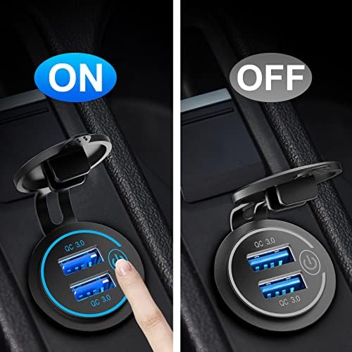 Maximize Your Charging Potential with the Qidoe 5-Pack Quick Charge 3.0 Dual USB Power Outlet – Waterproof Touch Switch Fast Charger for 12 V-24 V Vehicles, RVs, Boats, and Motorcycles – Unmatched Compatibility and Speed in a Cost-Effective Bundle