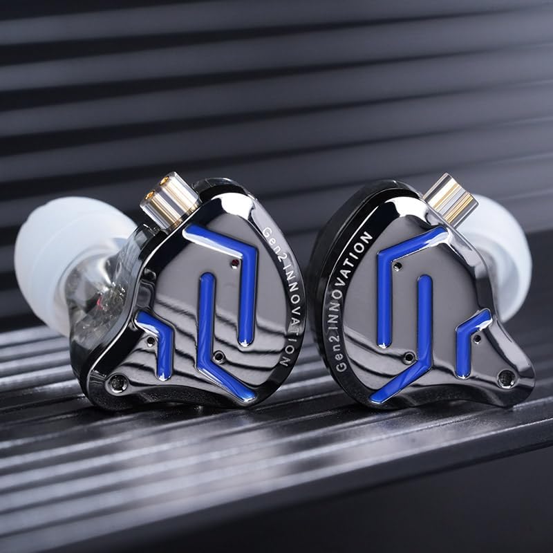KZ ZSN PRO 2 Hi Fi IEM Earbuds – Dynamic Driver & Balanced Armature Hybrid Technology for Heavy Bass Enthusiasts, Stylish Glare Blue Design, Ergonomic Comfort for All-Day Wear, Seamless Device Compatibility for Ultimate Versatility
