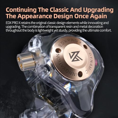 KZ EDX Pro X Hi-Fi In-Ear Monitors – Superior Sound Engineering for Audiophiles, DJs, and Vocalists – Deep Bass Precision with Customizable Detachable Cables – Ergonomically Crafted for Ultimate Comfort and Device Versatility – Experience Elevated Listening with Lightweight Design and Noise Isolation
