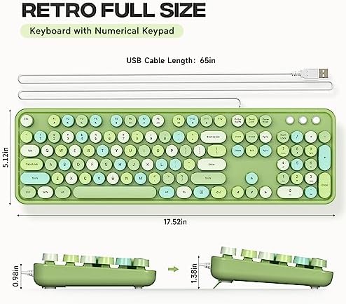 Experience Ultimate Clarity with the Large Print Wired Office Keyboard – 104 Full-Sized Typewriter Keys for Enhanced Visibility, Ergonomic Design, and Instant USB Plug & Play Compatibility for Windows and PCs – Perfect for Home and Office Use