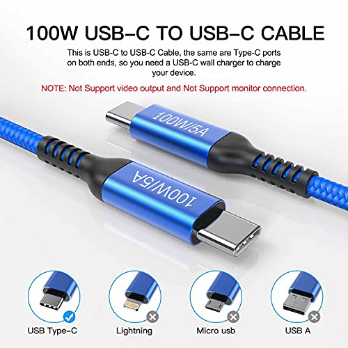 Elevate Your Charging Experience with Awnuwuy 100 W Pink USB C to USB C Cable – 10 ft Long (2-Pack) for Fast Charging & Data Transfer, Compatible with i Phone 15 Series, i Pad Pro, Mac Book Air, Samsung Galaxy S23/S22, Pixel 6 – Stylish Durability & Enhanced Performance for All Your Devices