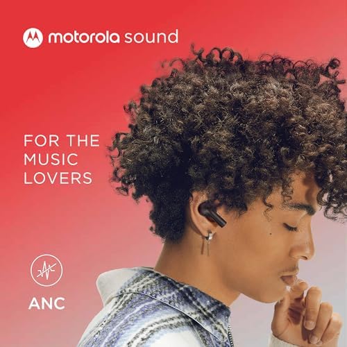 Motorola Sound Moto Buds 500 ANC – Exceptional True Wireless Earbuds with IPX4 Sweat Resistance, Advanced Touch Controls, and Dual Microphone Noise Cancellation – Superior Sound Quality for Active Lifestyles – Sleek Black Design with Extended Battery Case – Perfect for Commuting, Fitness Enthusiasts, and Home Audio Enjoyment