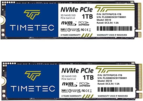 Timetec 512 GB NVMe PCIe Gen3 M.2 2280 SSD – Unmatched Speed and Reliability for Gamers and Creators – Experience Blazing Read Speeds of Up to 2,000 MB/s and Write Speeds of 1,600 MB/s – Perfect Upgrade for Enhanced Performance and Seamless Multitasking in PCs and Laptops – Elevate Your Data Storage with Advanced 3 D NAND Technology for Lasting Durability and Lightning-Fast Transfers – Compact M.2 2280 Form Factor Designed for Effortless Installation and Maximum Compatibility – Transform Your Workflow and Gaming Experience with a High-Performance Solid State Drive That Redefines Speed and Efficiency.