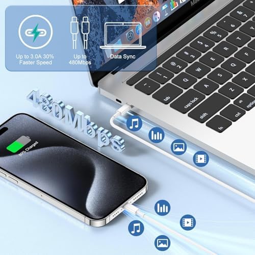Revolutionary 10 FT Fast Charging Kit for i Phone 16 & Samsung Galaxy – High-Efficiency USB-C Power Adapter with Extra-Long Type C Cable for Maximum Compatibility, Perfect for i Pad, Mac Book, and More