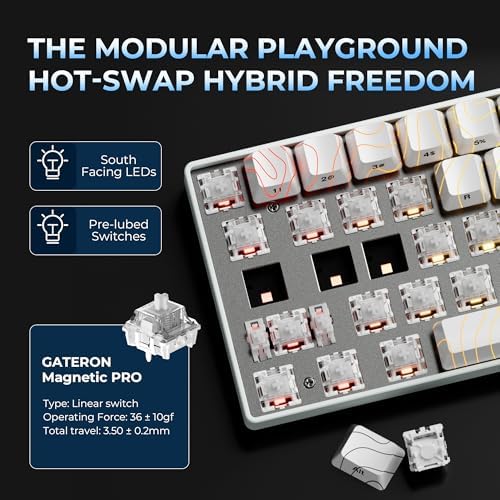 XXV K98 Wireless Gaming Keyboard – Retro Cherry Profile Custom Keycaps, RGB Backlit with Gasket-Structure Design, Hot-Swap Mechanical Comfort for Ultimate Win/Mac Compatibility & Enhanced Gaming Performance