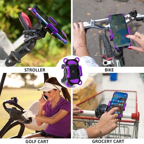 Universal Baby Stroller & Bike Phone Holder – Versatile Mount for Shopping Carts, Golf Carts, and More – Secure Clamp for i Phone and All Smartphones – Durable, Weather-Resistant Design for Active Lifestyles – Hands-Free Convenience for Parents and Fitness Enthusiasts