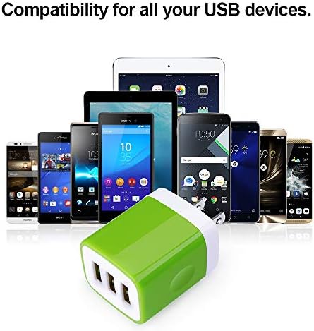 Sicodo 3-Pack USB Wall Charger Adapter – Universal 3.1 A Multi-Port Fast Charging Block for i Phone 16/15/14/13/12 SE/11 Pro, Samsung Galaxy S24/S23/S22/S21 Ultra, and Google Devices – Compact Travel Charger for On-the-Go Power Solutions