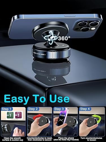 Revolutionary Magnetic Suction Phone Mount for i Phone 16 – Ultimate Versatile Holder for Cars, Gyms, Mirrors, and Showers – Unmatched Stability and Quick Installation for Seamless Navigation and Communication – Ideal Accessory for i Phone 16 Pro Max and 15 Series