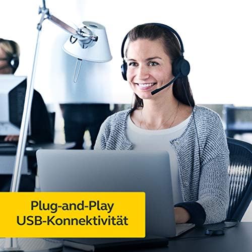 Jabra Evolve 20 UC Mono Headset – Professional Noise-Canceling Office Headphones for Enhanced Communication and Productivity, USB and 3.5 mm Compatible, Lightweight All-Day Comfort for Seamless Connectivity in Open Workspaces