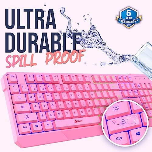 KLIM Chroma RGB Wireless Gaming Keyboard – Ultimate Performance with Long-Lasting Rechargeable Battery, Quick Typing & Water-Resistant Design for PC, PS5, PS4 & Mac – Elevate Your Gameplay with Stunning Backlighting & Enhanced Compatibility