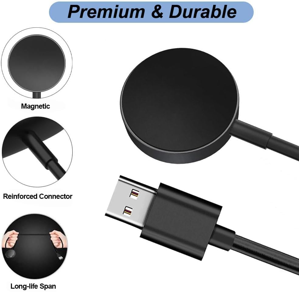 Samsung Galaxy Watch Magnetic Fast Charging Cable – 3.3 FT Wireless Charger for Models 7, 6, Ultra, 5 Pro, 4 Classic, 3 & Active – Premium Portability & Enhanced Compatibility for Smartwatch Users