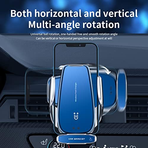 Fast Charging Wireless Car Charger Mount with Auto-Clamping Technology – 15 W Intelligent Induction Holder for All Android Smartphones (Elegant Blue) – Versatile, Secure, and User-Friendly Car Accessory for Effortless Navigation and Connectivity