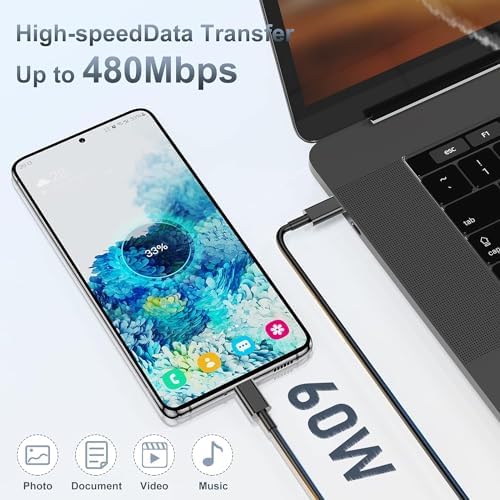 Super Fast 45 W Dual Charger Bundle: 10 ft USB-C Cable & Compact Wall Plug for Samsung Galaxy S25/S24/S23 Series – Optimal Charging Solution for Android Devices with Versatile Compatibility