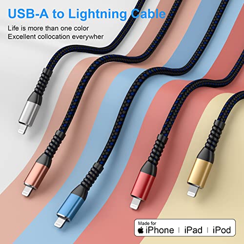MFi Certified 16 ft Lightning Cable – 2 Pack Extra Long i Phone Charger for Ultimate Charging Flexibility, Fast Data Transfer, Durable Braided Design, Compatible with i Phone 12/11/11 Pro/11 Max/X/XS/XR/XS Max/8/7/6/5 S/SE and i Pad Mini/Air – Enhanced Performance in Blue