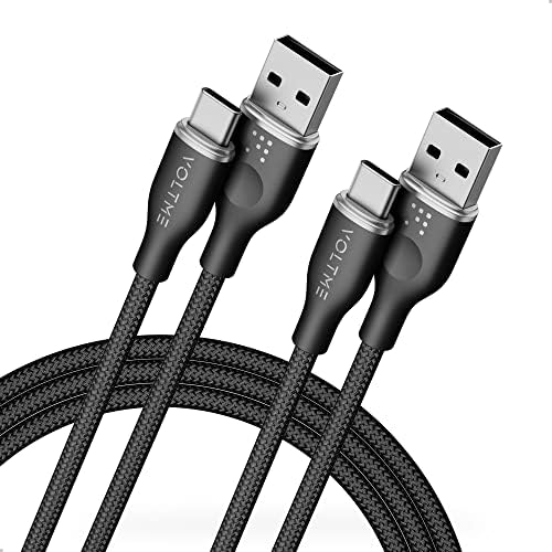 VOLTME Premium Nylon USB C Cable 2-Pack – 6 ft Fast Charging & Data Transfer Cable for Galaxy S10+/S10, Note 10/9, LG V30/V35, Moto Z2/Z3 – Universal Compatibility & Enhanced Durability for Efficient Charging Solutions