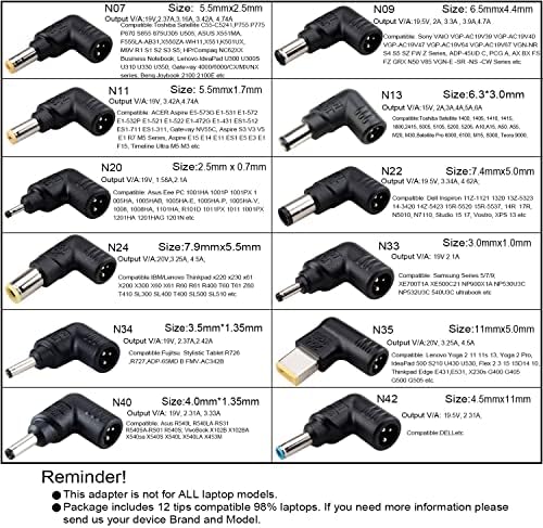 Universal 90 W Slim Laptop Charger with USB Port – Versatile AC Adapter for Dell, Lenovo, Toshiba, Acer, Asus, and More – Quick Charge Power Supply for Laptops, Tablets & Mobile Devices – Safe & Portable Design with 12 Tips and 1-Year Warranty