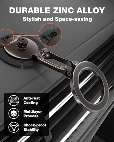 Elevate Your Tesla Experience with the Smolink All-Metal Magnetic Phone Mount – Premium Magnetic Holder for Tesla Model 3, Y, S, X, Compatible with Mag Safe and All Smartphones, Foldable Design for Sleek Aesthetics and Enhanced Durability, Perfect Car Dashboard Accessory for Hands-Free Navigation and Secure Device Attachment, Black Finish for a Refined Look