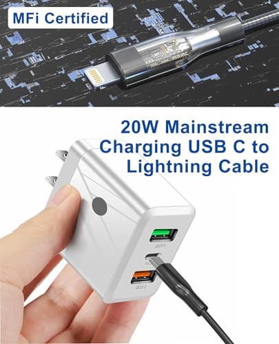 Durable 6 FT Chew-Proof i Phone Charger Cord – MFi Certified Metal Braided Lightning Cable for Pets, 3 A Fast Charging Compatible with i Phone 14, 13, 12, 11, X, XS, XR, 8, 7, 6, 5 – Ultimate Protection and Speed for Tech-Savvy Pet Owners