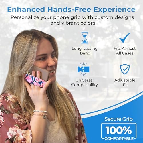 Customizable Reversible Phone Grip Strap – Pack of 2 Anti-Slip Finger Holders for Secure Mobile Handling, Wireless Charging Compatibility, and Detachable Design for Enhanced i Phone Use and Comfort, Elevate Your Style and Functionality