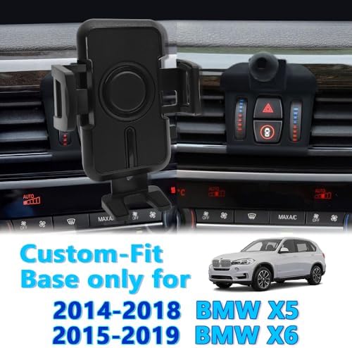 WAAPAK Premium Adjustable Car Phone Holder Mount for 2014-2023 BMW X5, X5 M, 2015-2023 X6, X6 M, and 2019-2022 X7 – Secure Smartphone Navigation Bracket for Thick Cases, Enhanced Stability & Luxurious Interior Fit