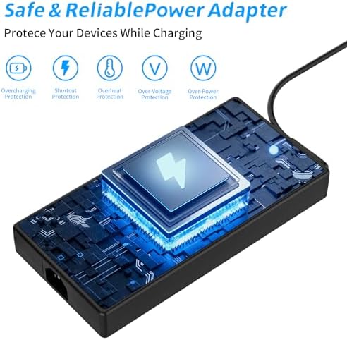 Ultra-Reliable 300 W Lenovo Laptop Charger – High-Performance Power Adapter with 20 V 15 A Output for Legion & Think Pad Series – Enhanced Compatibility, Anti-Interference Technology, and Durable Design for Gamers and Professionals – Slim Yellow Tip Connector with Long-Lasting Cables for Seamless Connectivity and Performance