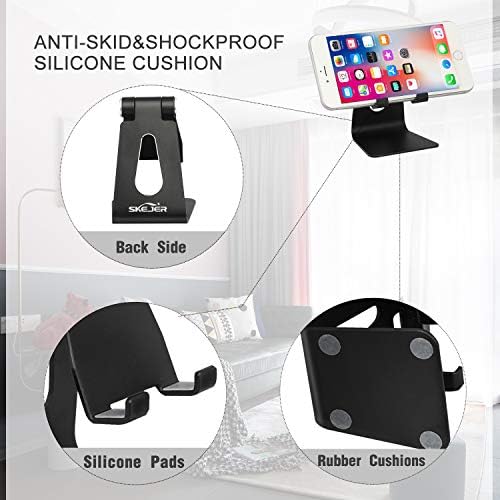 Adjustable Cell Phone Stand, Phone Holder,Tablet Stand Dock,Aluminum Desktop Compatible with iPhone 12 iPad,Samsung Galaxy,Google All Smart Phone/Tablets Under 10 in-Rose Gold + Royal Purple – Enhanced Compatibility and Speed