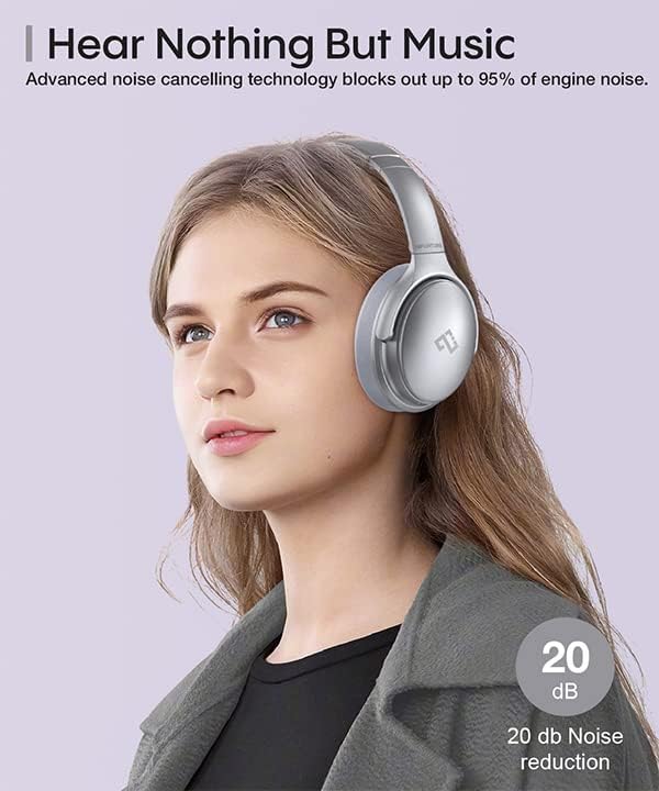 Unleash Your Audio Potential with INFURTURE Wireless Over-Ear Headphones – Advanced Active Noise Cancelling, Deep Bass Bluetooth Sound, 90-Hour Battery Life, Ultra-Low Latency for Gaming, and Luxurious Memory Foam for Ultimate Comfort and Extended Listening Sessions
