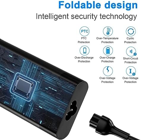 High-Performance 90 W USB-C Laptop Charger for Dell XPS & Latitude Models – Fast Charging AC Adapter with Braided Cable, Enhanced Safety Features and Universal Compatibility for Efficient Power Delivery