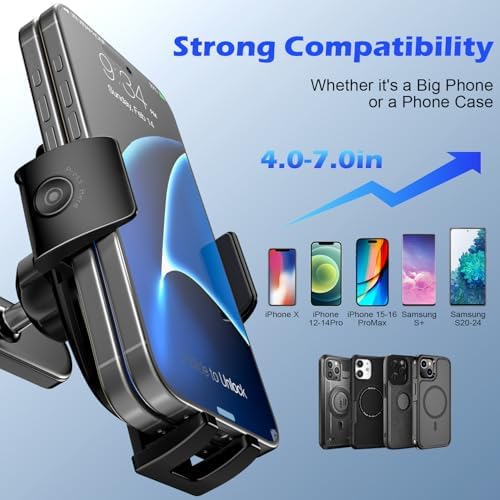 Car Phone Holder Mount for Hyundai Ioniq 5, Magnetically Attaches to Metallic Dashboard for 2024 2025 Hyundai Sonata, Kona & loniq5 2022-2025, Wide Clamp for 4-7.2 inch Smartphones – Enhanced Compatibility and Speed