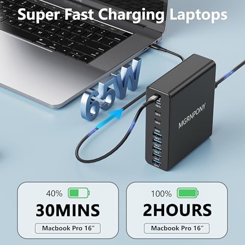 Power Up Like Never Before: 320 W Multi-Device USB C Charger Block with 10 Ports – Ga N III Fast Charging Station for Laptops, Tablets & Smartphones – Perfect for Mac Book Pro/Air, DELL, i Pad, i Phone, Samsung Galaxy – Ultimate Compatibility & Safety Features