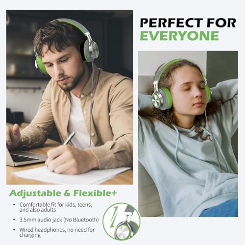 Premium AILIHEN C8 Kids Wired Headphones – Foldable On-Ear Design with Adjustable Volume Control and Built-In Microphone for Safe Listening – Perfect for School, Travel, and Home Use (Black/Blue) – Exceptional Sound Quality for Young Audiophiles and Learning Environments