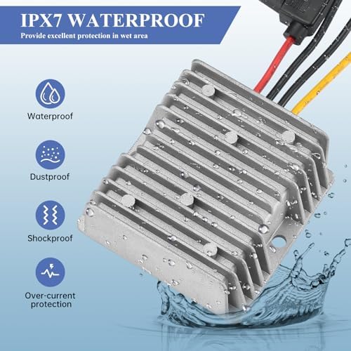 High-Efficiency Waterproof DC/DC Buck Converter: Versatile 20-90 V to 12 V Voltage Regulator for Automotive LED Systems and Heavy-Duty Applications – 20 A Output, 240 W Power Capacity for Reliable Performance in Challenging Environments