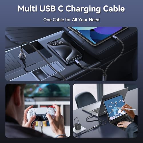 Multi Charging Cable 2-in-1 USB C to USB C Cable 72W Max 4ft Fast Charging Cable for iPhone Series Samsung Galaxy Tablets, Laptops and More – Enhanced Compatibility and Speed