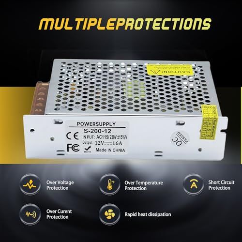 High-Performance 600 W AC to DC Power Adapter – Universal 110 V/220 V Input to Stable 12 V Output – Perfect for LED Lighting, CCTV Surveillance, and RV Power Solutions – Robust 50 A Switching Regulator for Dependable Energy Delivery and Enhanced Device Compatibility