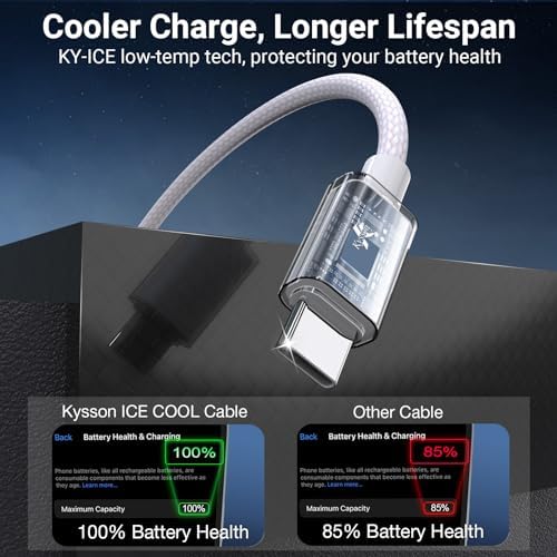 Revolutionize Your Charging Routine with the 2024 USB C Cable 60 W Fast Charging 3-Pack – Featuring 3 ft, 6 ft, & 6 ft Durable Cords, Enhanced with Ice Cool Technology for Optimal Performance with i Phone 16/16 Pro Max & Samsung Galaxy S23 – Reliable, Overheat-Proof Power Delivery for Home, Office & On-the-Go Convenience