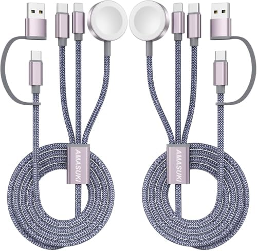 Versatile 3-in-2 USB C Charging Cable for Apple Watch and i Phone – 4 FT Multi-Device Fast Charger Compatible with Apple Watch Ultra/SE/10/9/8/7/6/5/4/3/2/1 & i Phone 16/15/14/Galaxy S23 – Lightweight Travel Essential for Efficient Power-Up Solutions