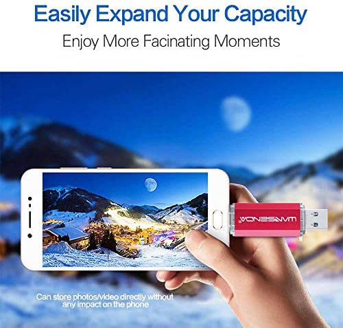 WANSENDA 64 GB OTG USB Flash Drive – 2-in-1 USB 3.0/3.1 & Type-C Storage for Android Devices, PC & Mac – Fast File Transfers with Stylish Red Design for Effortless Data Management