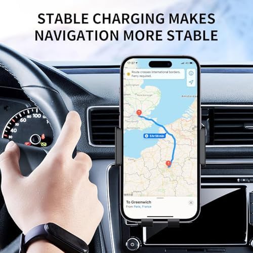 Elevate Your Driving Experience with the 15 W Wireless Car Charger – Auto-Clamping Air Vent Mount for i Phone 15/14/13/12 Series, Effortless Fast Charging and 360-Degree Viewing Flexibility for Modern Motorists