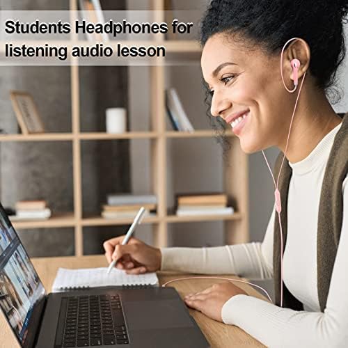Bulk 50 Pack Colorful Earbud Headphones with Microphone – Ideal for Students, Professionals, and Travelers – 3.5 mm Compatible Wired Earbuds for Classroom Use, Hands-Free Communication, and Comfortable Listening Experience
