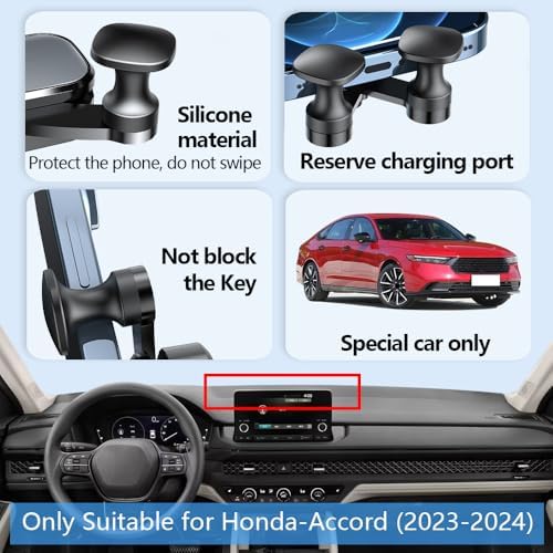 Premium Car Phone Holder Mount for Honda Accord 2008-2012 – Secure Mobile Device Cradle for Effortless Navigation and Hands-Free Use – Sleek No Bar Display Design, Easy Installation, and Enhanced Durability – Perfect for LX, LX-P, SE, EX, EX-L, and LX-S Models – Elevate Your Driving Safety with Optimal Viewing and Stability