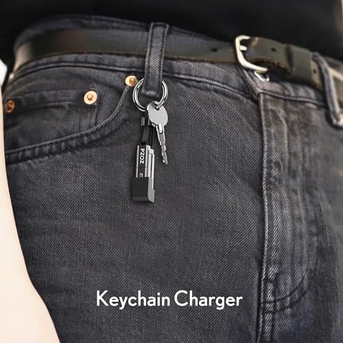 PZOZ 4-in-1 Keychain Fast Charging Cable – Ultra-Portable LED Display Charger for i Phone, Samsung & More – 140 W Multi-Device Power Solution with Durable Design for Everyday Use