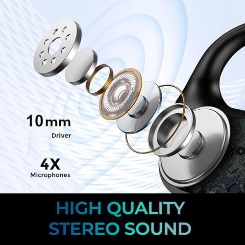 Xtream T4 Open-Ear Bluetooth Earbuds – Experience Unmatched Comfort and Superior Sound with Portable Charging Case for an Active Lifestyle and Enhanced Awareness