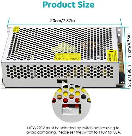 Aclorol 5 V 70 A Universal Power Supply – 350 W High-Efficiency AC to DC Transformer for LED Strips, CCTV Cameras, and Security Systems – Versatile Power Adapter with Rapid Switching Technology and Enhanced Compatibility for Optimal Device Performance